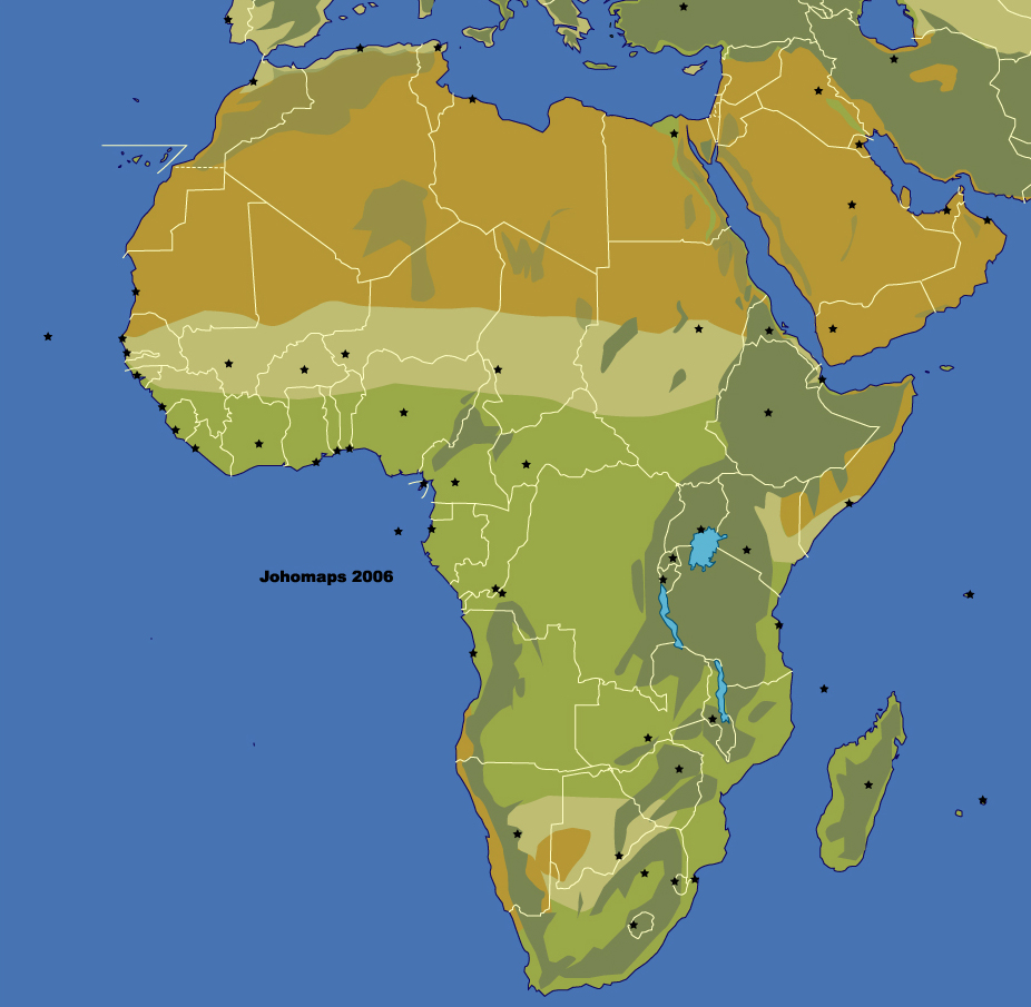 blank colored africa map