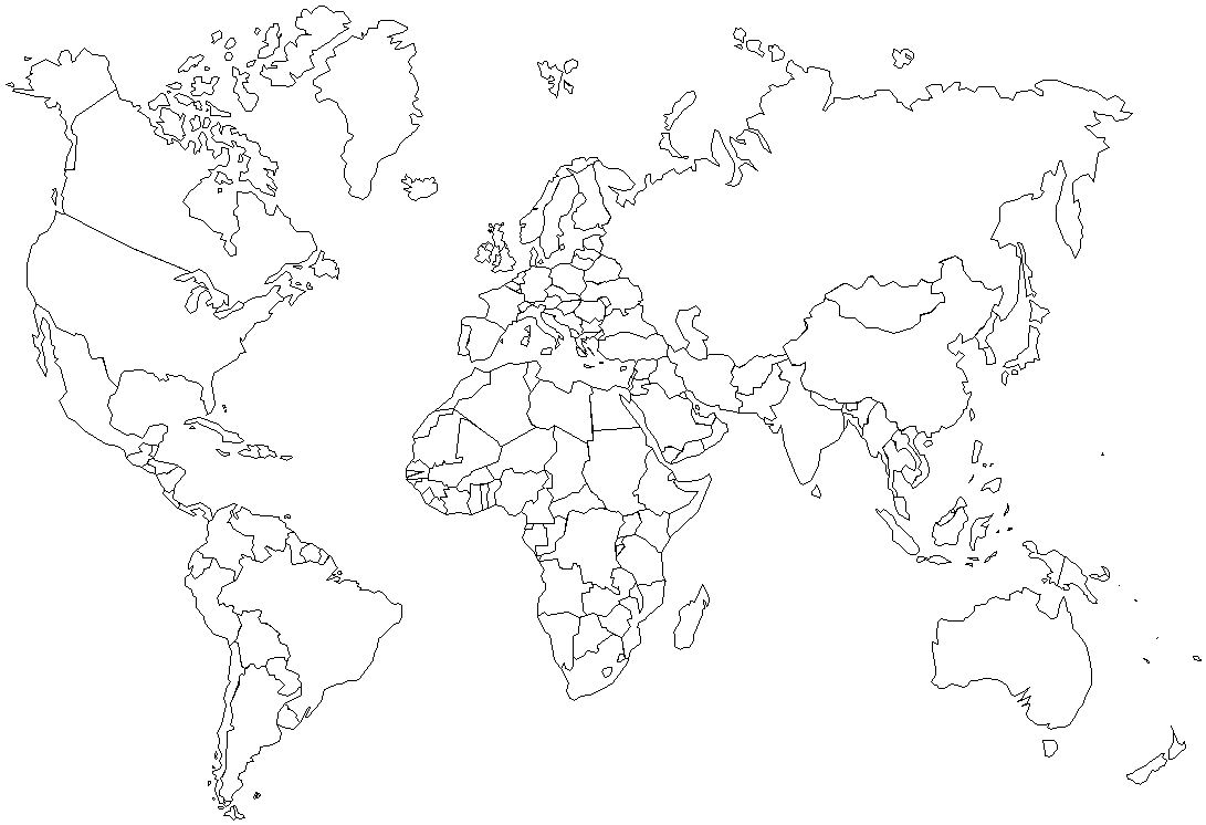 political outline map of the world